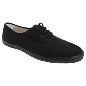 Dek Adults Unisex Lace Up Canvas Gym Plimsolls / Black